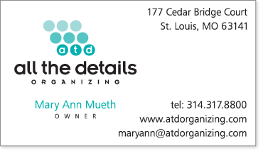 All The Details business card design