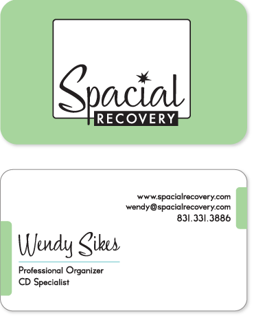 Spacial Recovery business card design - blue