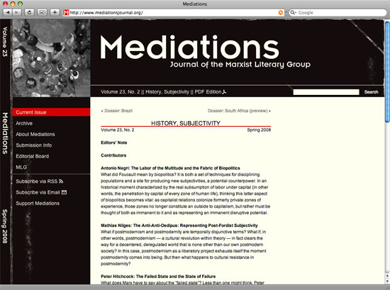 Mediations homepage