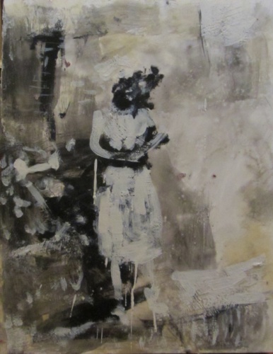 encaustic painting of a nurse